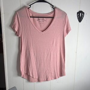 275 - Pink V-Neck Women's Top